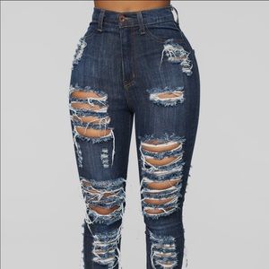 Fashion Nova, High waisted distressed jeans✨